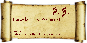 Huszárik Zotmund névjegykártya